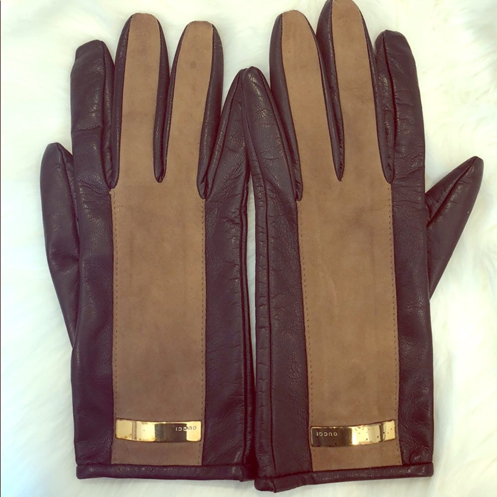 Gucci leather & suede gloves